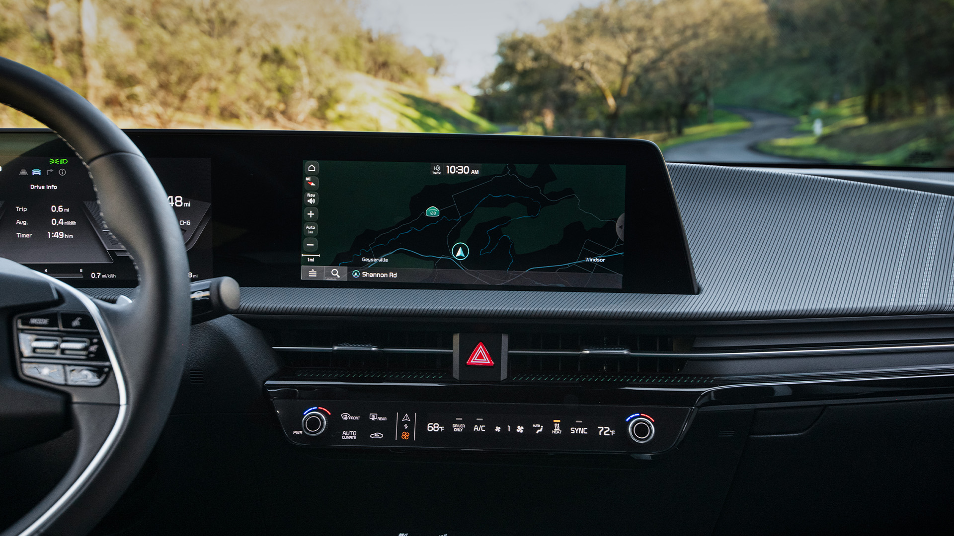 Center display showing navigation 