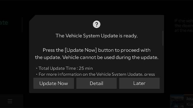 Software update alert popup