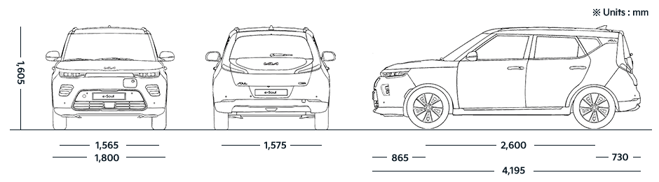 Kia Soul EV Dimensions